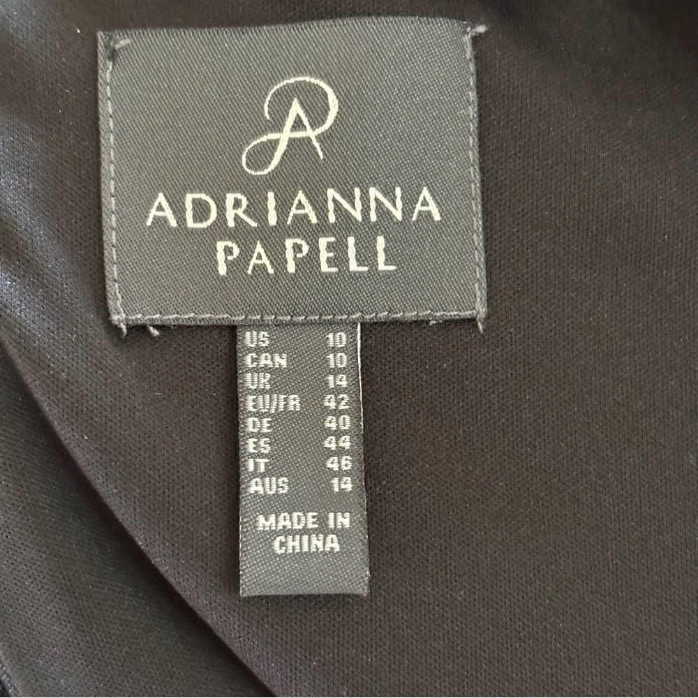 Adrianna Papell Floral Chiffon Maxi Dress Gown Sz 10 Dark Romantic Garden Party - Picture 11 of 15
